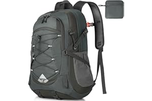 IGOLUMON Wanderrucksack Herren Damen 40L Wasserdichter Rucksack Leicht Faltbarer Reiserucksack Trekkingrucksack mit Reflexstreifen Für Radfahren, Klettern, Bergsteigen und Reisen Sport,Grau