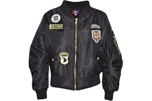 A2Z4KIDS A2Z 4 Niños Niños Chaqueta Unisexo Badges Bomber Acolchado Cremallera Arriba Motorista Chaquetas MA1 Abrigos Nuevo Edad 2 3 4 5 6 7 8 9 10 11 12 13 Años