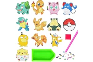 XLZJYIJ Diamond Painting Kit Enfant, 5D Diamond Painting Autocollants Kits Enfants, 12 Pièces DIY Peinture Diamant Autocollant, Kit Mosaïque pour Enfants, Diamond Painting Kit Enfant