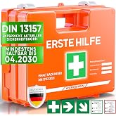 Erste Hilfe Kasten DIN 13157:2021 | Inkl. 50ml Wund- und Augenspray, praktischer Wandhalterung, 5x Aufkleber & Plombe Erste Hilfe Kasten DIN 13157:2021 | Inkl. 50ml Wund- und Augenspray, praktischer Wandhalterung, 5x Aufkleber & Plombe