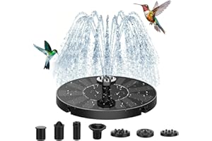 Sprifityy Fuente Solar Jardin Exterior, Bomba de Agua Solar con 7 Boquilla, Fuente para Estanque para Jardines, Estanques de Peces, Baño para Pájaros, Piscinas