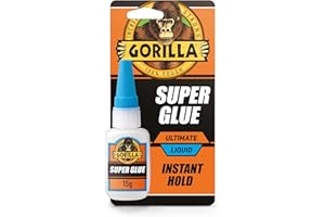 Gorilla Super Glue ULTIMATE 15g - Our Fastest Setting Super Glue for repairs | Use On Plastic*, Wood, Metal, Ceramic, Rubber, Leather, Paper