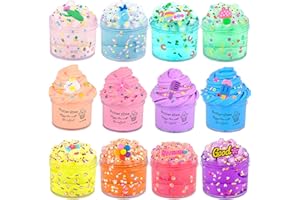 ROWECVCE Slime Kit 12 Pack with 8 Pack Jelly Slime and 4 Pack Butter Slimes, Soft & Non-Sticky, Scented DIY Slime Party Favors for Kids, Putty Sludge Toy Gifts for Girls Boys