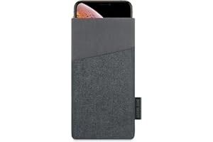 Adore June Clive Case Compatible with iPhone XS/iPhone X, Mobile Phone Case with Extra Compartment and Screen Cleaning Effect, Black/Grey