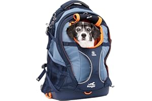 Kurgo G-Train Dog Carrier Backpack for Small Pets, Backpacks for Dogs and Cats, Ideal for Hiking or Travel, Waterproof Bottom, Navy Blue