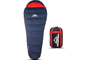 MOUNTREX® Saco de dormir – Tamaño pequeño y ultraligero (750 g/1500 g) – Saco de dormir de verano para exteriores (100 g/m²) / 3-4 estaciones (300 g/m²) – Saco de dormir momia – camping, viaje,