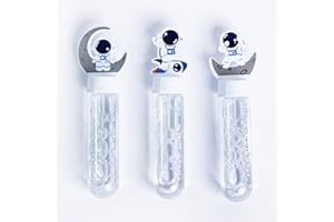 Toyseum 24 x Space Bubble Wands, Ideal Party Bag Fillers for Kids, Large 3-Holed Wands for Boys Girls Space Themed Birthday Parties Fun Favours and Goody Bag Fillers, Long Lasting Solution, Pack of 24