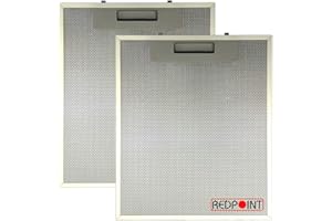 REDPOINT® Kit de 2 filtros de aluminio para campanas de 253 x 300 x 8 - Adaptable: FABER 1330018480/133.0018.480