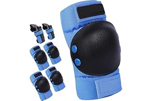 SAMIT Knieschoner Kinder, Protektoren 6 in 1 Set (3-8 Jahre) Kinder Schützer Verstellbare Kinder Schutzausrüstung/Ellenbogen- und Handgelenkschoner Set Ideal für Roller Skateboard Radfahren Inliner
