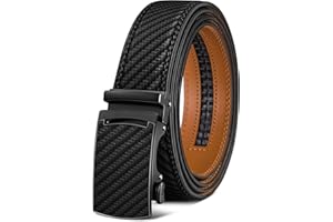 KEMISANT Cintura Uomo, Cintura Pelle con Chiusura Automatica a Cricchetto per Tailleur,Larghezza 35 mm,Taglia Regolata