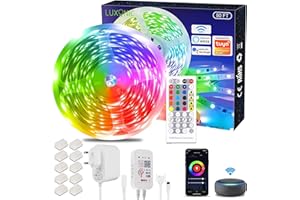 Taśma LED LUXONIC 15M WiFi, taśma LED 15M RGB Music Sync Music APP Sterowana przez smartfon, Współpracuje z Alexa Google Assistant, Taśma LED do dekoracji wnętrz