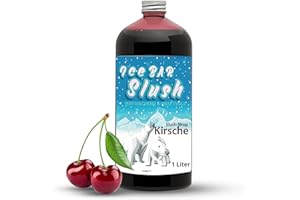‎ICE BÄR SLUSH ICE Bear Syrup AZO Free, 1 Litre Bottle, Concentrate for Slushy Drinks Maker, Ice Slush Machines, Ice Machines, 1:5 to 1:20 (Cherry)