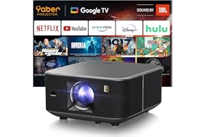YABER PROJECTOR Videoprojecteur avec Son JBL, Yaber K3 Projecteur Video Google TV, 990 Lumens ISO, 30W Haut-Parleurs, WiFi6 Bluetooth Retroprojecteur Auto Focus/Keystone, évitement d'objets et Adaptation à l'écran