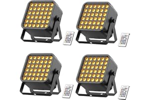 OLOAXOLX Projecteur Par 36 LED à Batterie, 4PCS 54 W 6 en 1 RGBWA + UV, éclairage de Fête Disco avec Batterie 5200 mAh, Télécommande Auto 8/10 CH Rechargeable Idéal pour Les Fêtes Sur Scène Anniversaires
