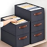 PulGos 4 Pcs Wardrobe Organizer for Storage |𝐑𝐮𝐬𝐭-𝐅𝐫𝐞𝐞 & 𝐎𝐝𝐨𝐮𝐫-𝐅𝐫𝐞𝐞 Foldable Cloth Organiser| Storage Box |S