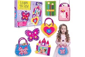 Tacobear Kit Cucito Bambina Unicorno Farfalla Castello Feltro Fai da Te per Bambini Kit da Cucito Kit Materiale per Lavoretti Regalo per Bambina 5 6 7 8 9 10 Anni