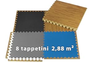 ALPIDEX Tappetino Puzzle Palestra 2,88 m³ Set 8 Pezzi 60x60x1 cm Tappetini Salvapavimento Componibile Fitness Casa Gomma Eva Protettivi Antiscivolo Materassino Gommato Gym