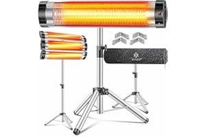 ‎KESSER KESSER® Infrarotstrahler Heizstrahler Terrassenstrahler 2500W inkl. Schutzhülle höhenverstellbarem Teleskopstativ Wickeltischstrahler Terrassenheizer Quarzstrahler Infrarot