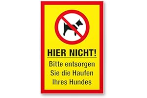 ‎KOMMA SECURITY Komma Security Hier nicht - Entsorgen Sie die Haufen Ihres Hundes Schild Hunde kacken verboten - Verbotsschild Hundeverbotsschild Verbot Hundeklo Hundekot Hundehaufen Hundekacke