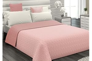 il dolce stile della tua casa Copriletto Trapuntino Leggero Matrimoniale/Piazza e Mezza/Singolo Estivo Double Face Bicolor Reversibile made in Italy (singolo, cipria/rosa)