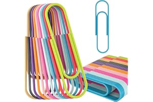 OPENUYE 40 sztuk dużych spinaczy biurowych, 10 cm, kolorowe, ogromne spinacze biurowe, duży segregator na dokumenty, papiery, przybory szkolne