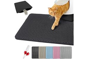 Blissstorm Katzenklo Matte 40X50cm, Doppelschicht EVA Katzenstreumatte Wasserundurchlässig - Geruchsneutral mit Anti-Rutsch Katzenmatte, Einfache Reinigung katzenklomatte für Alle Katzen