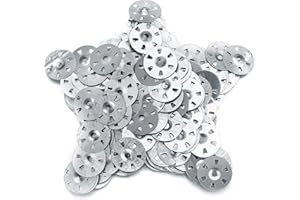 LJHOME 220 Pieces Easy Fix Washers, 35mm Diameter Galvanised Steel Fixing Washers for Insulation Thermoboard Backer Boards (220)