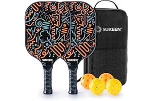 ‎SUKEEN Sukeen Pickleball Schläger Set von 2, Fiberglas Oberfläche Pickleball Set mit Pickleball Racket, Pickleball Paddle Set für Männer und Frauen