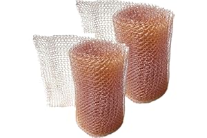 MIFULL 6mx12.7cm Anti-snail Copper Wire Mesh, Anti Snail Fence Copper Net, Snail Repellent Double-layer Knitted Copper Mesh, Pure Copper Wire Mesh Tape, Copper Mesh Roll for Insect Rodent Proofing (2Pcs)