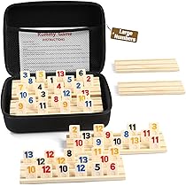 ファンデーション Rummy Rummy Cube 6 Player Edition with 6 Wooden Racks/Trays, 160 Large