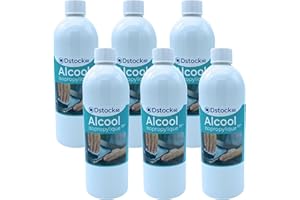 DSTOCK60 – Lot de 6 bouteilles de 1 litre d’Alcool Isopropylique 99° extra pur - Isopropanol liquide IPA parfait comme solvant, nettoyant et dégraissant