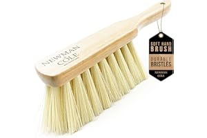 Newman and Cole Cepillos de mano de madera natural, elige entre cepillo de cerdas duras duras o cepillo suave con cerdas naturales o sintéticas, 1 cepillo de mano de cerdas sintéticas suaves