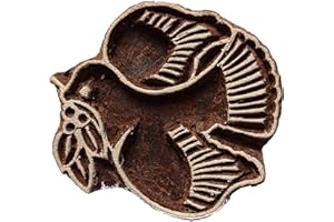Pilgrims Fair Trade Dove Bird of Peace Shaped Indian Hand Carved Wooden Printing Block Stamp