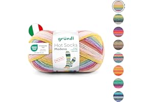 ‎GRÜNDL Gründl Wolle Hot Socks Madena 4-fach - Sockenwolle für 1 Paar Socken - Sockengarn - Weich und hautfreundlich - 75% Schurwolle, 25% Polyamid - 1 Knäuel 100 g / 420 m -Nadelstärke 2,5-3 - caribean