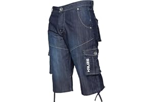 Ze ENZO Short cargo pour homme en denim très résistant pour toutes les tailles