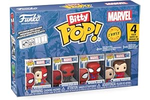 Funko Bitty Pop! Spider-Man - Parker Split - 4 Pack - 1/6 Odds for Rare Chase Variant and A Surprise Mystery Mini Figure - 0.9 Inch (2.2 Cm) - Marvel Comics Collectable - Gift Idea