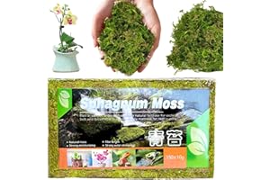 XZBLING Sphagnum Moss For Plant, Natural Sphagnum Moss Dried Forest Moss 150g Compressed Sphagnum Peat Moss, Green Moss For Carnivorous Plants, Fairy Gardens, Terrariums, Floral Crafts, Reptiles