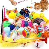 QUOZUO Cat Games, 32 Pieces Interactive Cat Toys Play Toy Accessories Cat Toy for Kitten Kitten