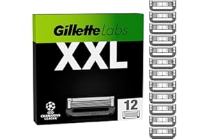 ‎GILLETTE Gillette Labs Rasierklingen für Männer, 12 ORIGINAL Ersatzklingen für Herren Nassrasierer, Klingen für Herren Kompatibel mit allen GilletteLabs Rasierern (inkl.Heated Razor)