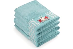 B&Z Luxury Set di 4 Asciugamani da bagno 50x100 cm in Bamboo 500gr | Super Morbidi Assorbenti Resistenti | Asciugamano Spugna Viso Mani Capelli | Ospiti Spa Palestra (Turchese, 4 Viso)