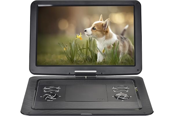 YOOHOO Lecteur DVD Portable 19,6" pour Voiture et Enfants avec HD Grand écran 17,1", Grande Taille Compatible avec Toutes Les régions, Plusieurs régions, Lecteur DVD Automatique pour Enfants