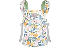 GAGAKU Baby Carrier for Dolls Reborn Baby Doll Carrier Kids Toy Play Baby Carrier for Stuffed Animals Babydoll Accessories for Toddlers - Green - Flowers Plumeria