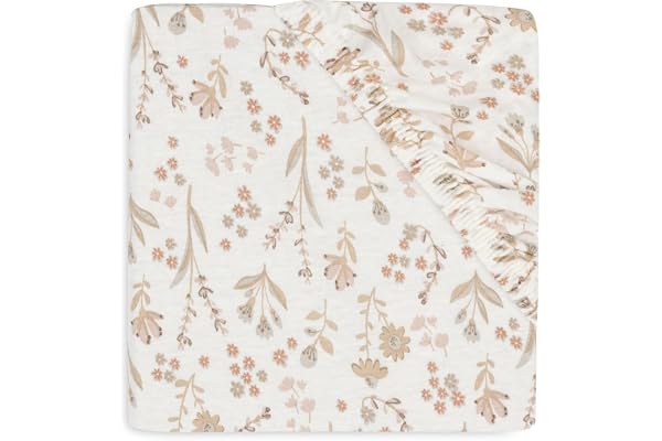 Jollein spännlakan jersey – för barnsäng – Bloomy – 60 x 120 cm – 100% bomull – dra-på-lakan – Oeko-TEX certifierad