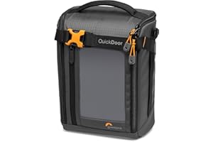 Lowepro Gearup Creator Box Large II, Sac pour Appareil Photo sans Miroir et Reflex Numérique, Sacoche avec Accès Quickdoor, Fabriqué en Tissu Recyclé, Divisions Intérieures Rembourrées Orange, Gris