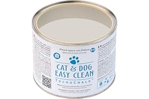 TecnoChalk® Pittura Opaca Antimacchia CAT & DOG EASY CLEAN® - Rende Lavabili Pareti e Superfici Porose - Crea una Barriera Antisporco - Per Casa e Giardino, a Prova di Pets! Pietra (500 ml)