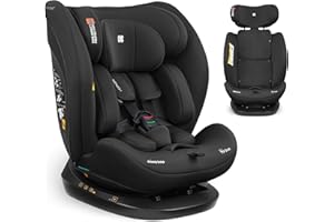 KIKKA BOO KikkaBoo Silla Coche Bebé sin ISOFIX i-EXPLORE 2, Grupo 0 1 2 3, i-Size 40-150 cm, Reclinable, 0-12 Años, Reposacabezas 14 Posiciones, Cojín y Arnés 5 Puntos, Negro
