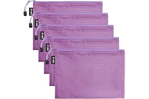 LUHIUMOYA A4-Stück Dokumententasche, Wasserdicht Dokumententasche mit Reißverschluss,Beutel für Papier, Dokumente, Datei, Kosmetika, Hausaufgaben（Lila）