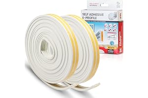 Sanojtape Taśma Sanojtape Do Uszczelniania Drzwi i Okien (2 Sztuki), Samoprzylepna, Chroniąca Przed Złą Pogodą, 16-Metrowy Profil E