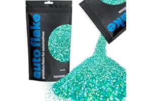 Hemway Automobile Métal Flake Glitter Grosse 1/40" 0.025" 625 microns 0,6 mm Peinture Métal Flake 100 g pour Une Utilisation avec Voiture vélo Van Truck Wagon Automotive Spray (Turquoise Holographic)