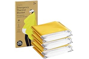 LIVAIA Manta de Primeros Auxilios de Emergencia - Manta Impermeable Oro/Plata - 3 Piezas - Protección contra Calor/frío - 3 Piezas - 160 x 120 cm